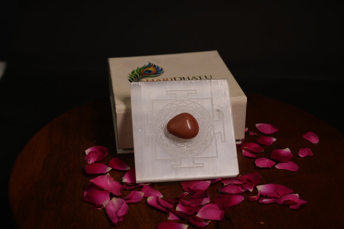 Power Plate (African Sunstone + Thick Selenite Plate)￼