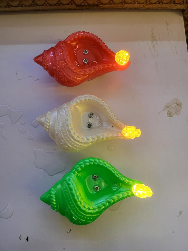 Plastic Water Sensor Shankh Led Diya Lights (PACK OF 12)