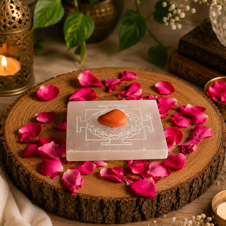 Power Plate (African Sunstone + Thick Selenite Plate)￼